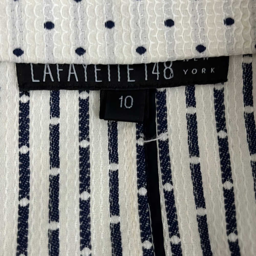 Lafayette 148 New York navy polka dot jacket size 10 - Picture 14 of 16